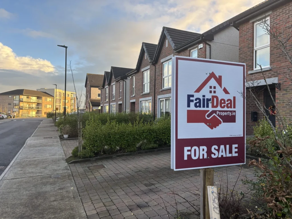 Exterior signage outside an Irish house.
